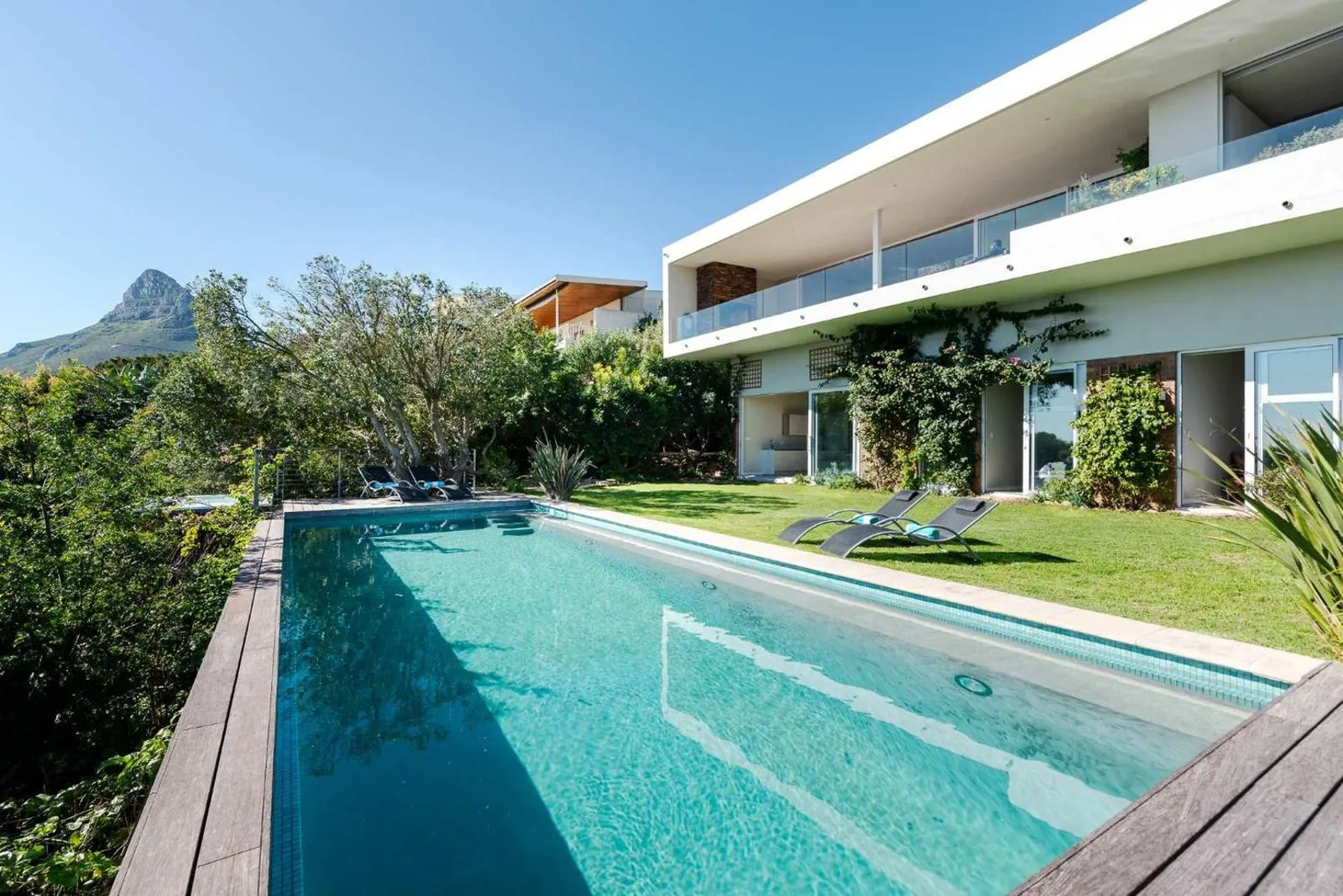 Pool and villa terrace with Lion's Head behind