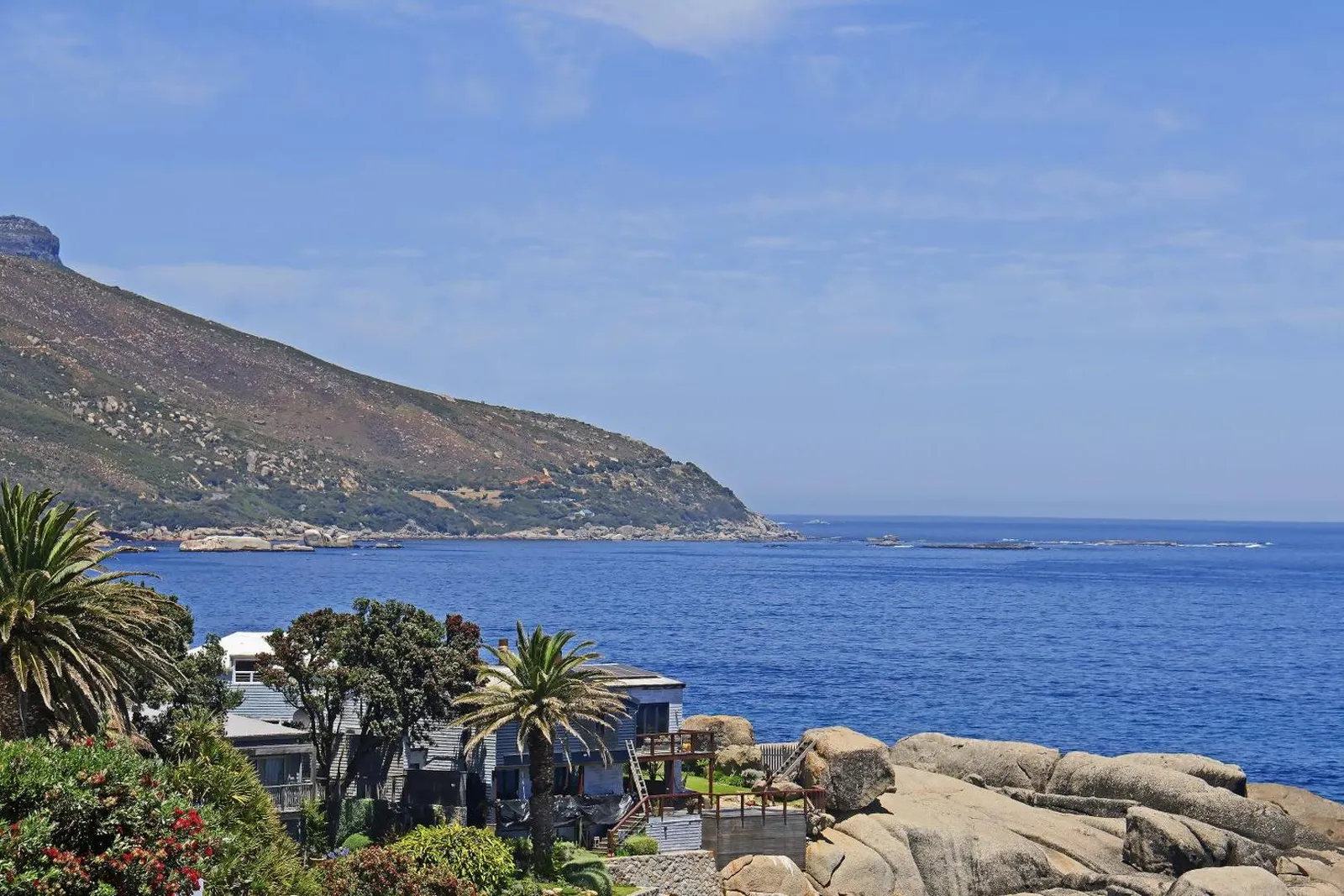 Coastline and mountainside below the villa