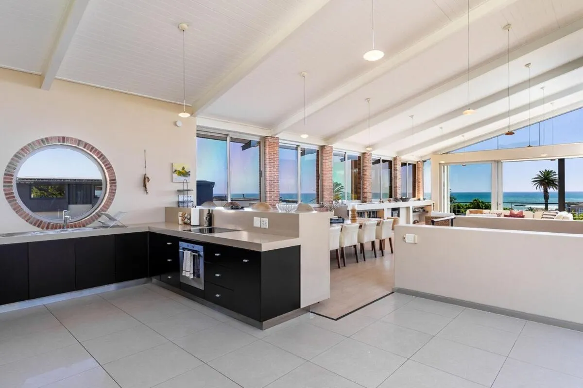 Kitchen and dining area with ocean views
