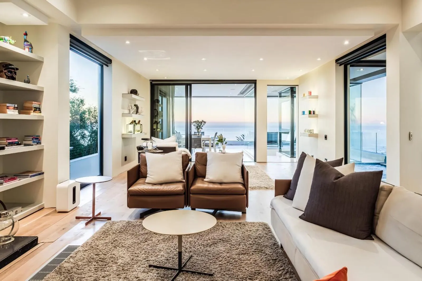 Living room opening onto the sea-facing terrace