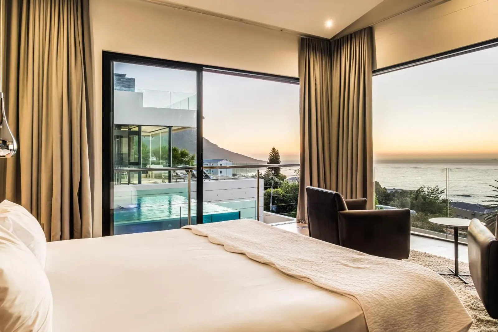 Main bedroom opening onto the pool terrace