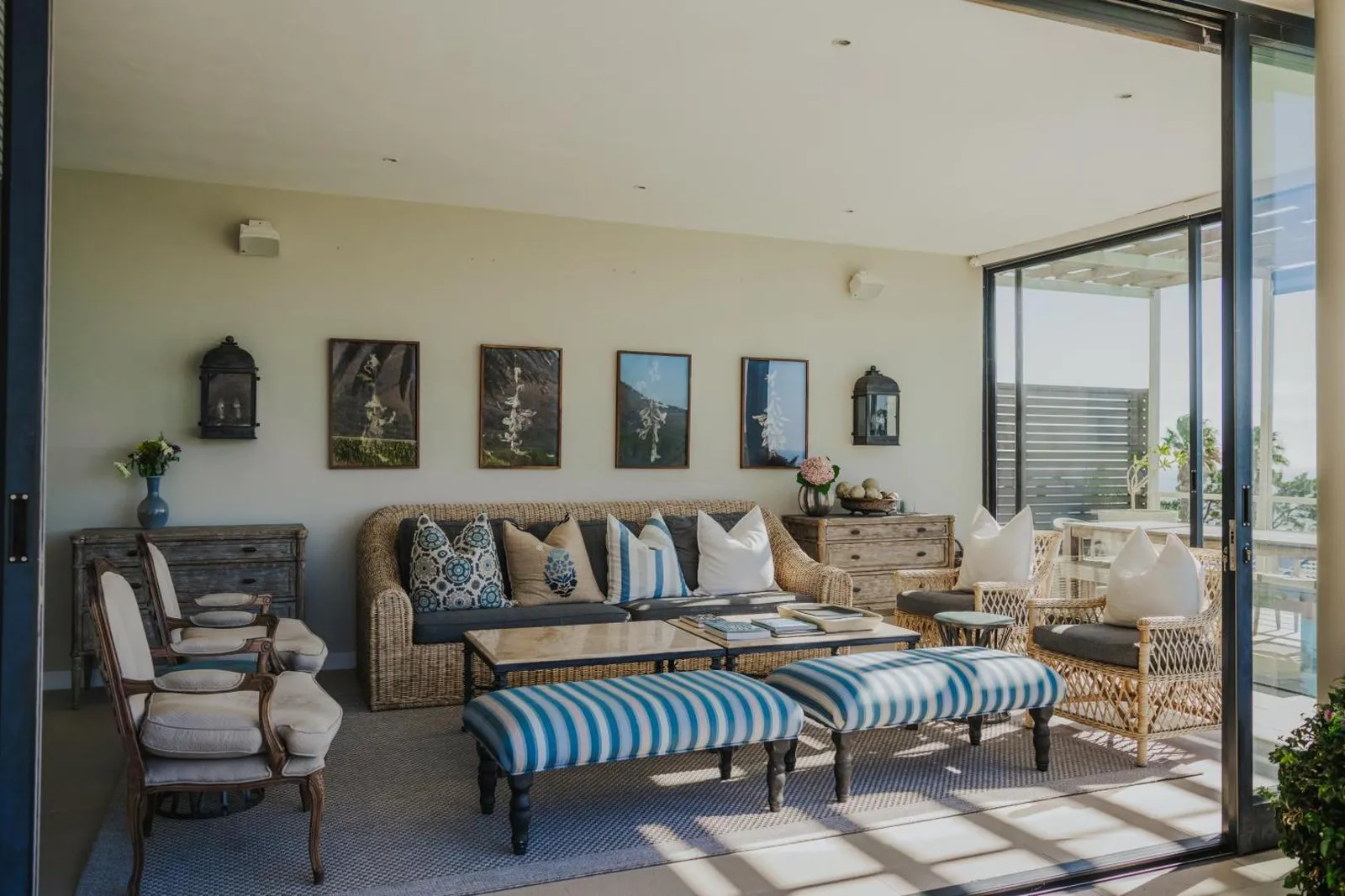 Sunroom lounge with glass on three sides