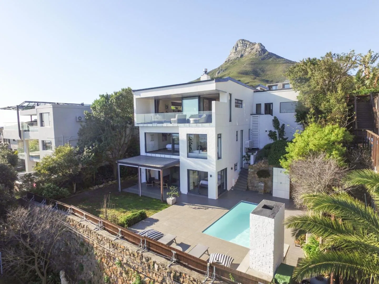 Villa and pool with Lion's Head on the skyline