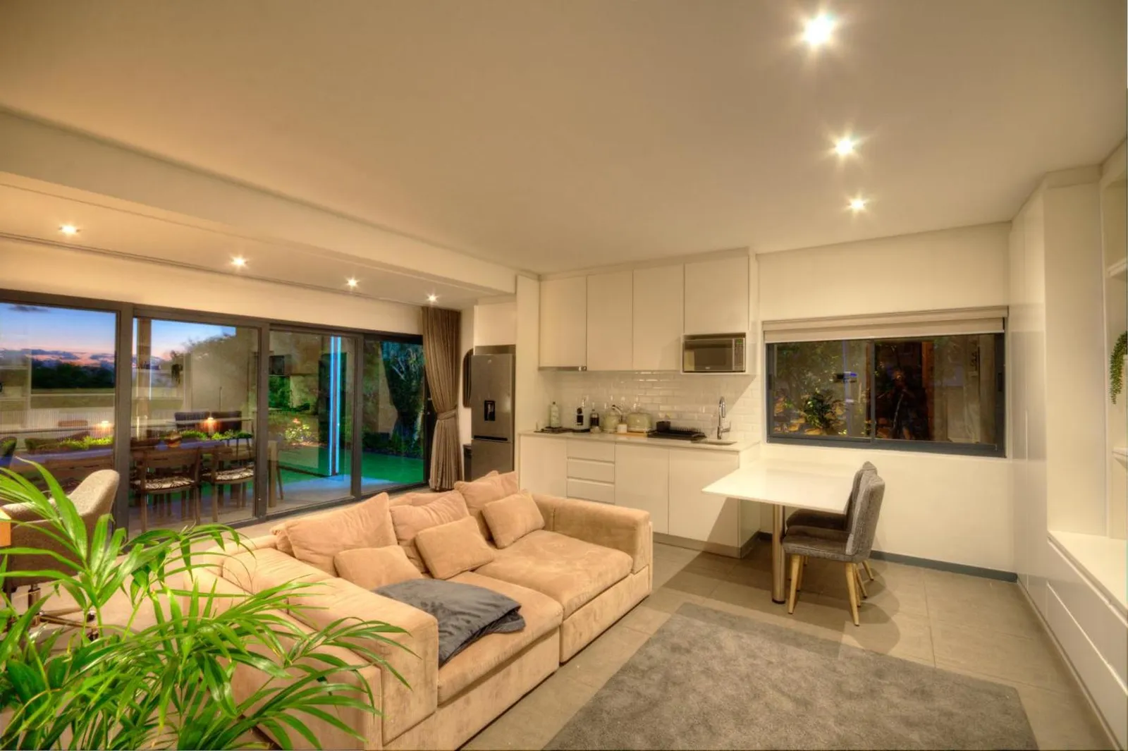 Lounge opening onto the planted garden