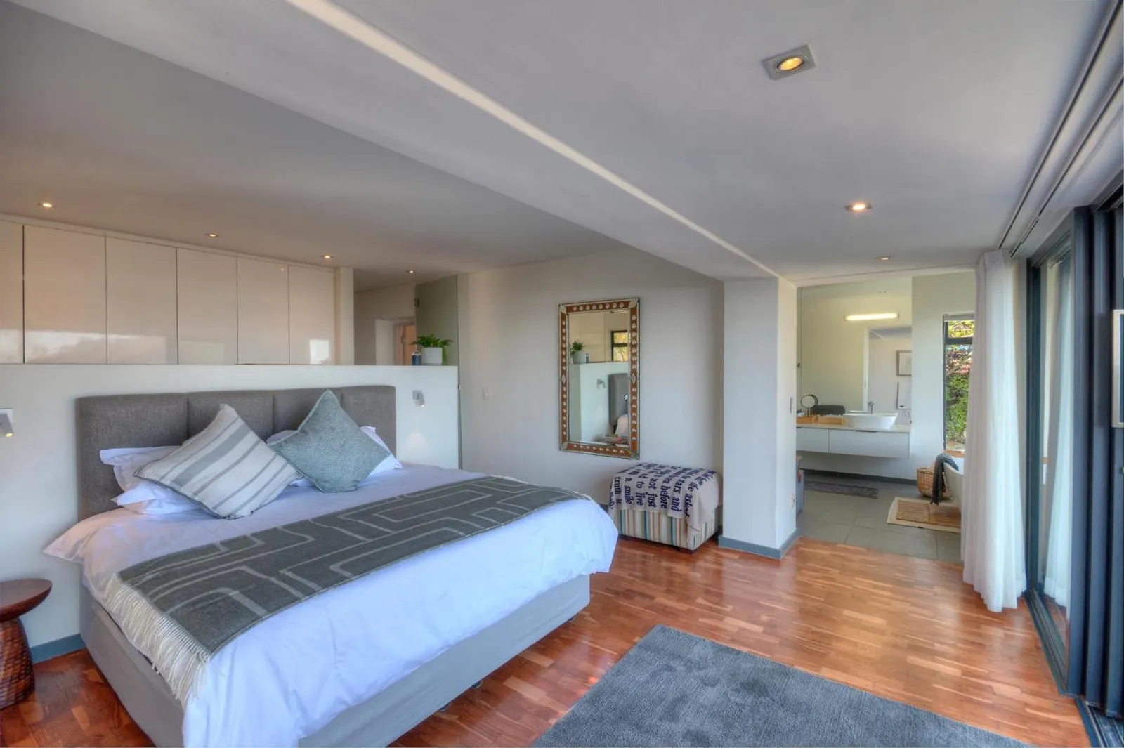Main bedroom with sliding doors to the terrace